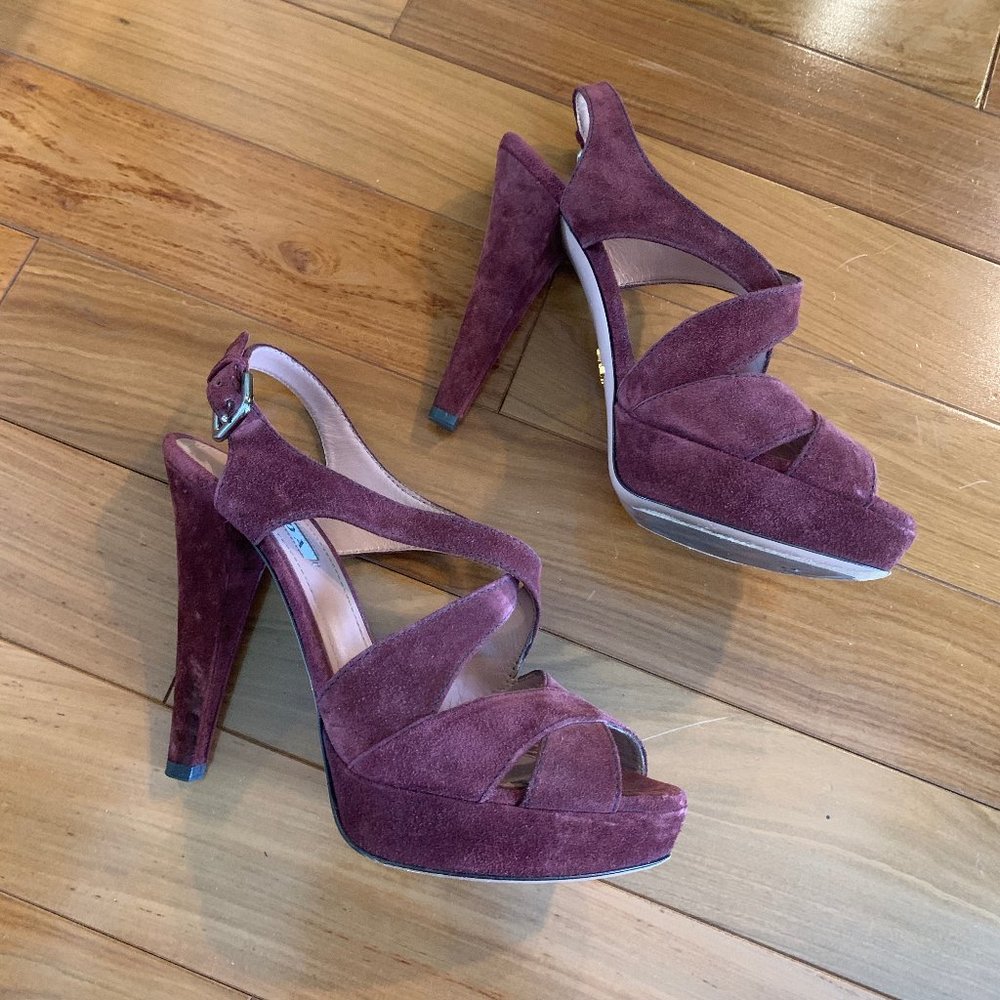 Prada Suede Platform Pumps